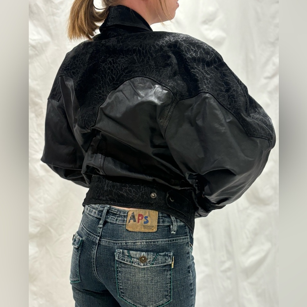 Elegant Black Leather Jacket for Women